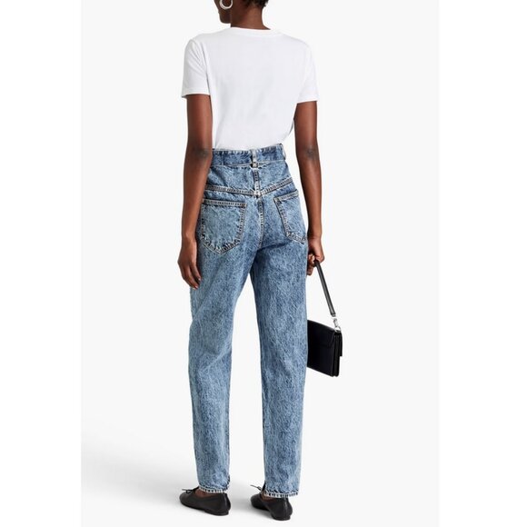 Maison Margiela Belted Acid-Wash High-Rise Tapered Jeans 31" / IT 38 / US 2 - Picture 2 of 11